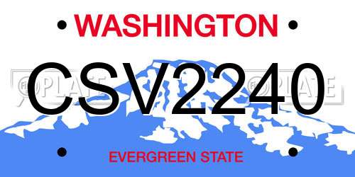 CSV2240 Washington License Plate
