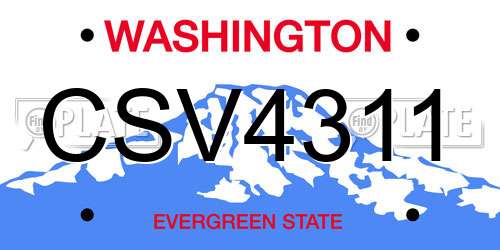 CSV4311 Washington License Plate