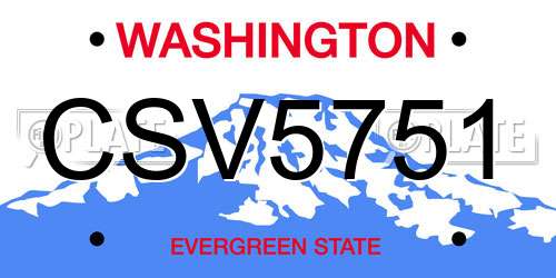 CSV5751 Washington License Plate