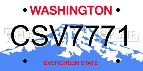 CSV7771 Washington License Plate
