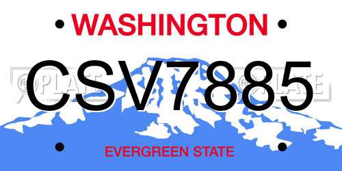 CSV7885 Washington License Plate