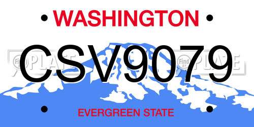 CSV9079 Washington License Plate