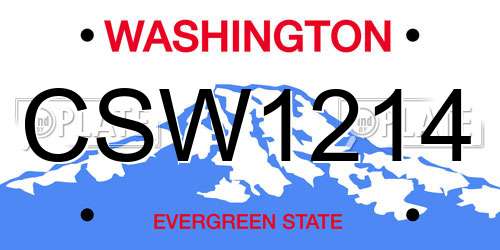 CSW1214 Washington License Plate