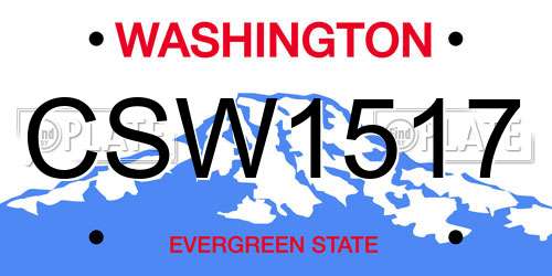 CSW1517 Washington License Plate