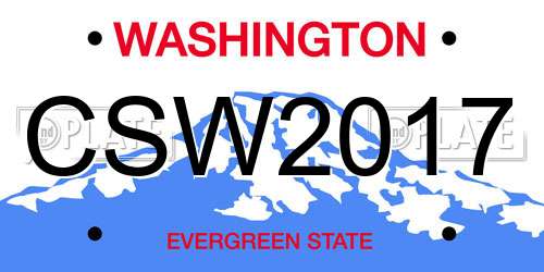 CSW2017 Washington License Plate