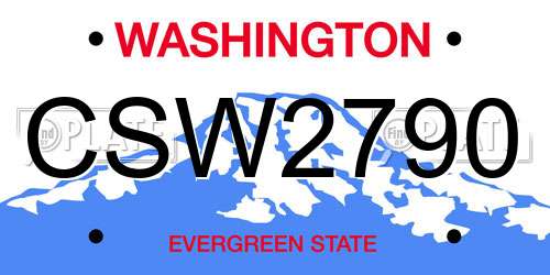 CSW2790 Washington License Plate