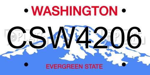 CSW4206 Washington License Plate