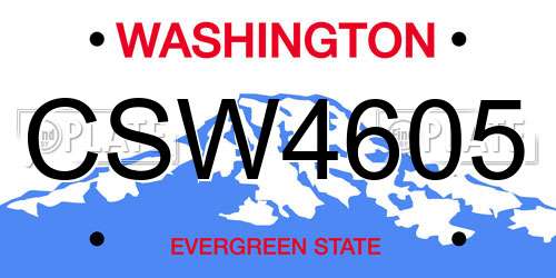 CSW4605 Washington License Plate