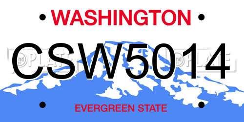 CSW5014 Washington License Plate