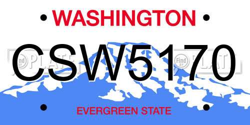 CSW5170 Washington License Plate