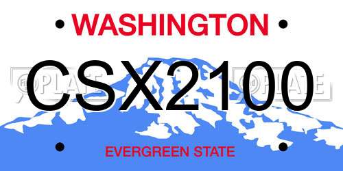 CSX2100 Washington License Plate