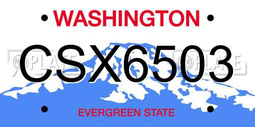 CSX6503 Washington License Plate