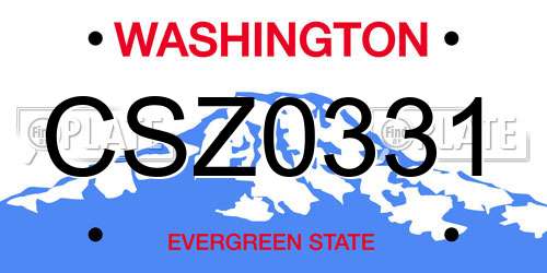 CSZ0331 Washington License Plate