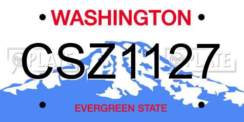 CSZ1127 Washington License Plate