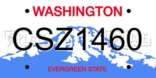 CSZ1460 Washington License Plate