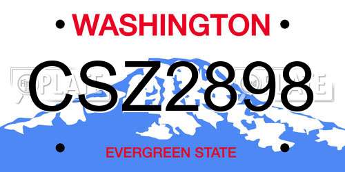 CSZ2898 Washington License Plate