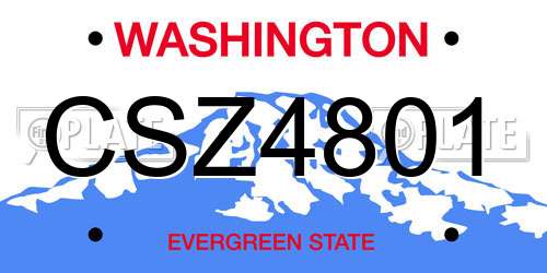 CSZ4801 Washington License Plate