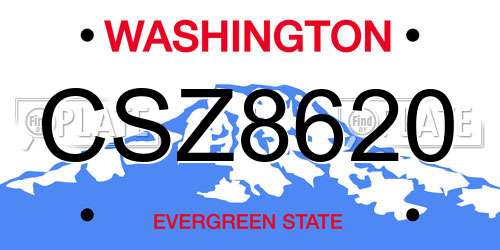 CSZ8620 Washington License Plate