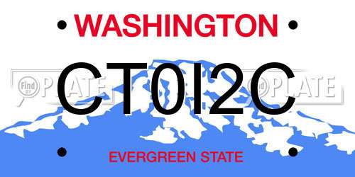 CT0I2C Washington License Plate