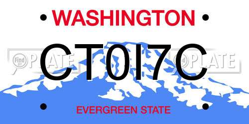 CT0I7C Washington License Plate