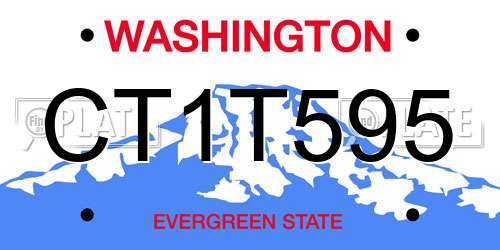 CT1T595 Washington License Plate
