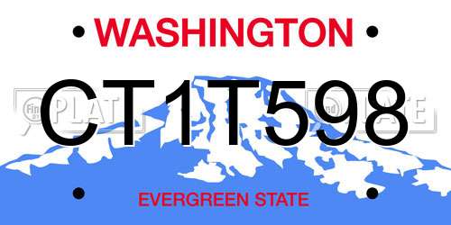 CT1T598 Washington License Plate