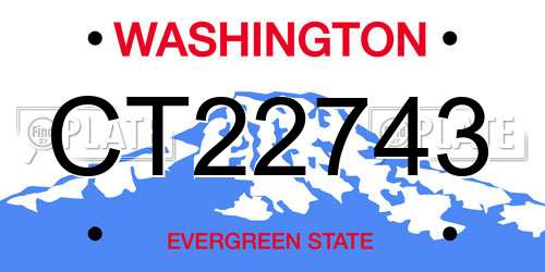 CT22743 Washington License Plate