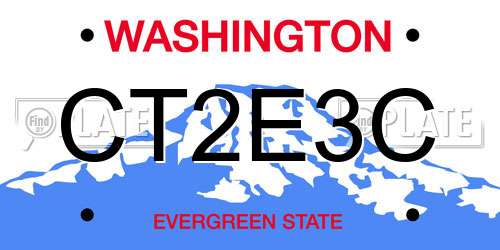CT2E3C Washington License Plate