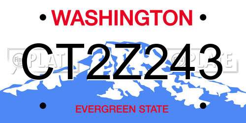 CT2Z243 Washington License Plate