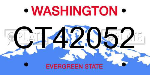 CT42052 Washington License Plate