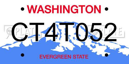 CT4T052 Washington License Plate