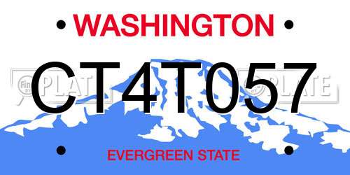 CT4T057 Washington License Plate