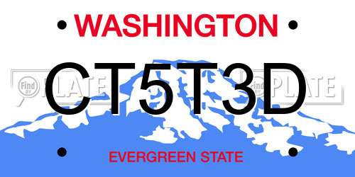 CT5T3D Washington License Plate
