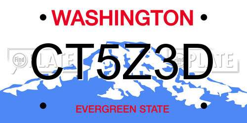 CT5Z3D Washington License Plate