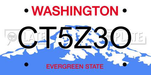 CT5Z3O Washington License Plate
