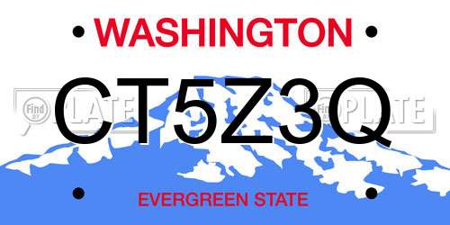 CT5Z3Q Washington License Plate