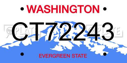 CT72243 Washington License Plate
