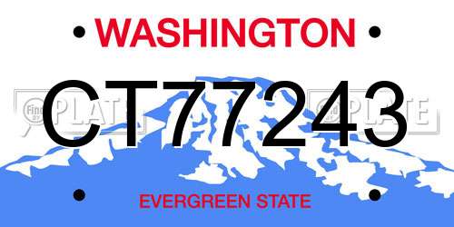 CT77243 Washington License Plate