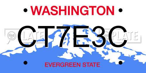 CT7E3C Washington License Plate