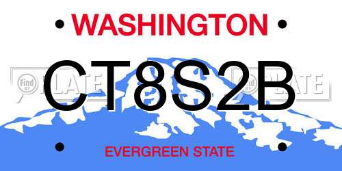 CT8S2B Washington License Plate