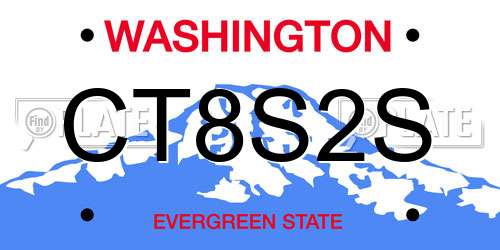 CT8S2S Washington License Plate