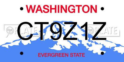 CT9Z1Z Washington License Plate