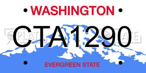 CTA1290 Washington License Plate