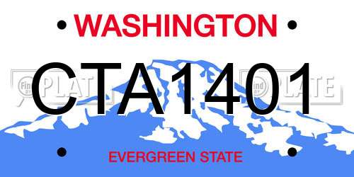 CTA1401 Washington License Plate