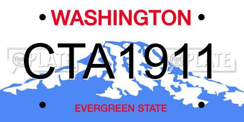CTA1911 Washington License Plate