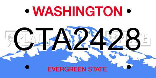 CTA2428 Washington License Plate