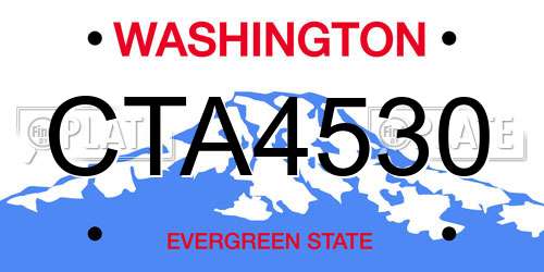 CTA4530 Washington License Plate