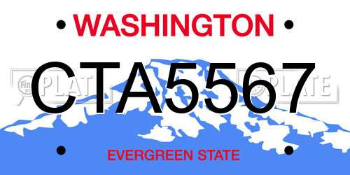 CTA5567 Washington License Plate