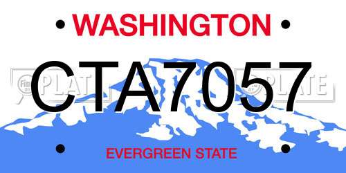 CTA7057 Washington License Plate