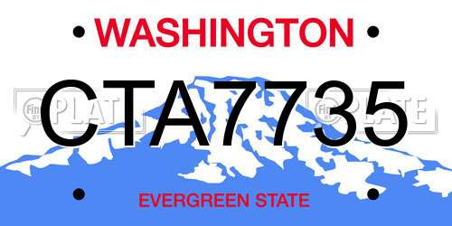 CTA7735 Washington License Plate
